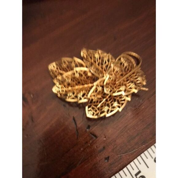 Boho Brooch Vintage Leaf Brooch Judy Lee - Picture 3 of 4